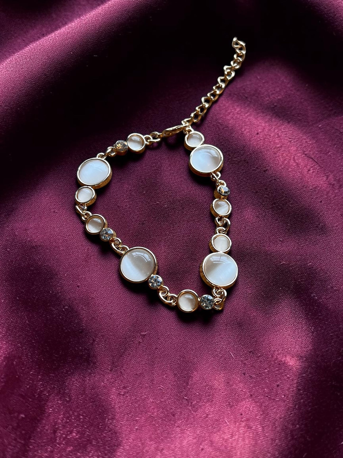 Champagne Crystal Bracelet | Gold Tone Rhinestone Bracelet | Bridal Jewelry | Elegant Statement Bracelet
