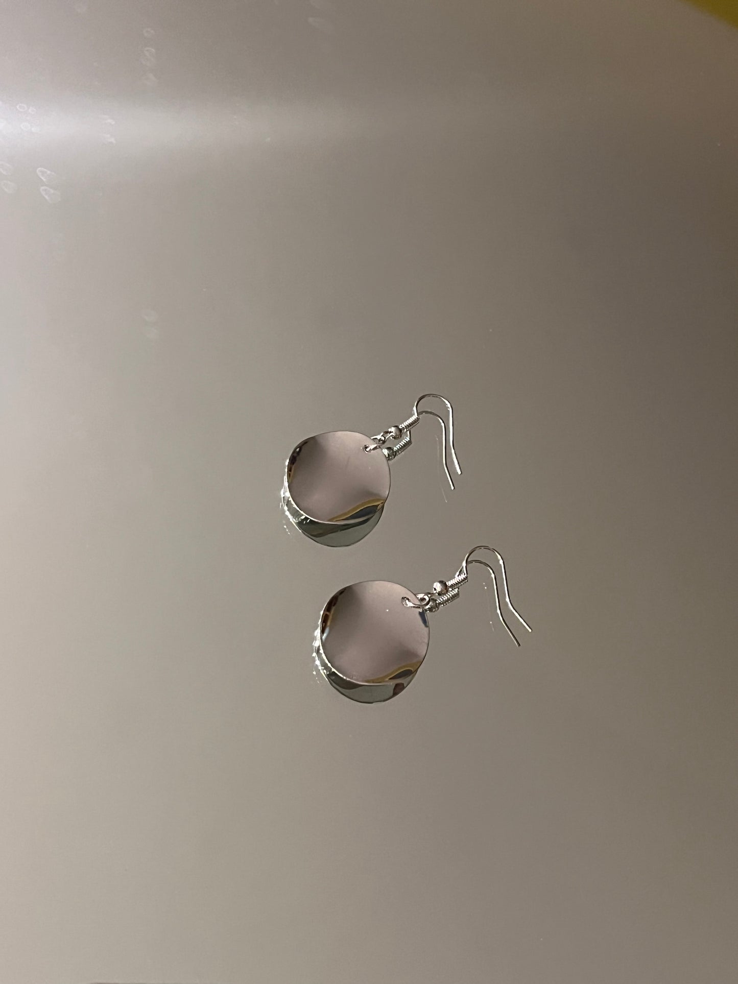 Minimalist Silver Disc Earrings | Lightweight Mirror Finish Dangle Earrings | Modern Everyday Jewelry | Handmade Silver Earrings | Gift for Her